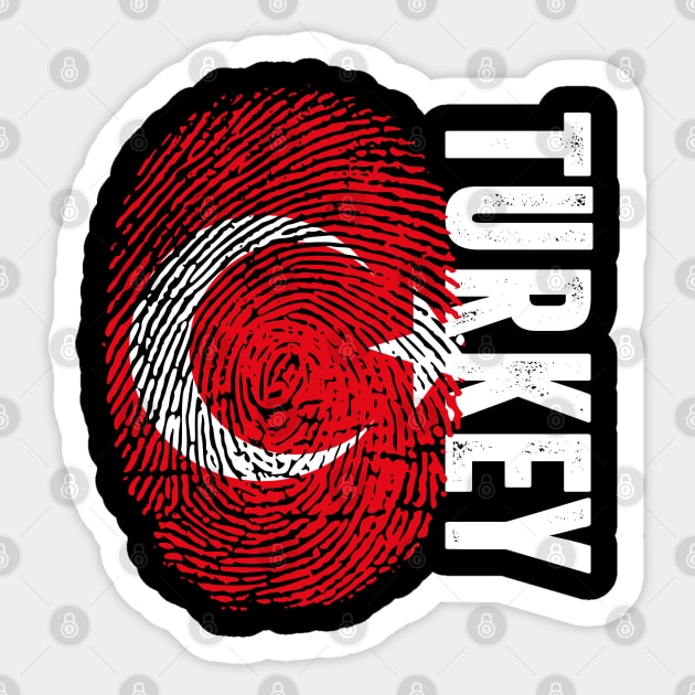 Turkey Flag Fingerprint My Story DNA Turkish Sticker by Your Culture & Merch